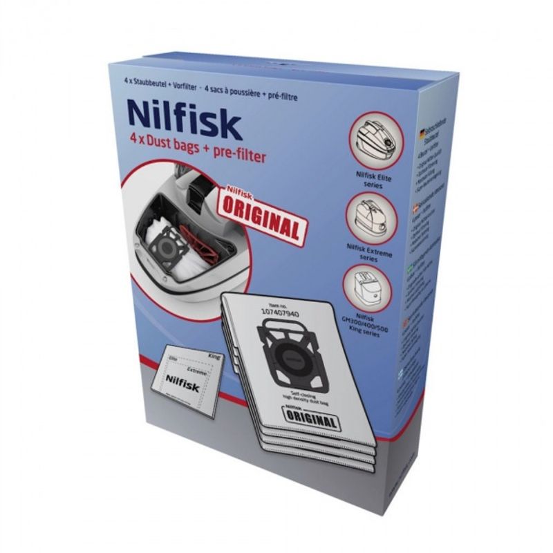 X100 til X399 Nilfisk støvsugerposer